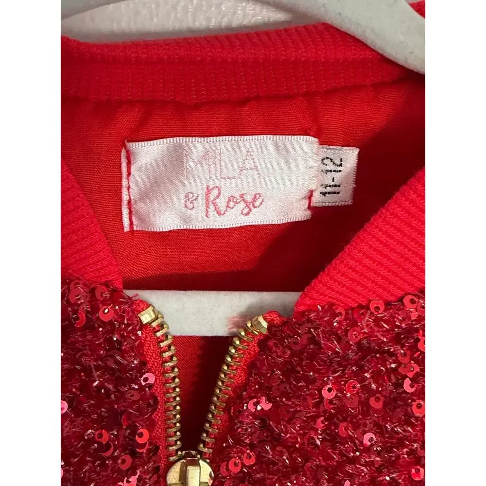 Mila & Rose Red‎ Sequin Jacket size 11/12